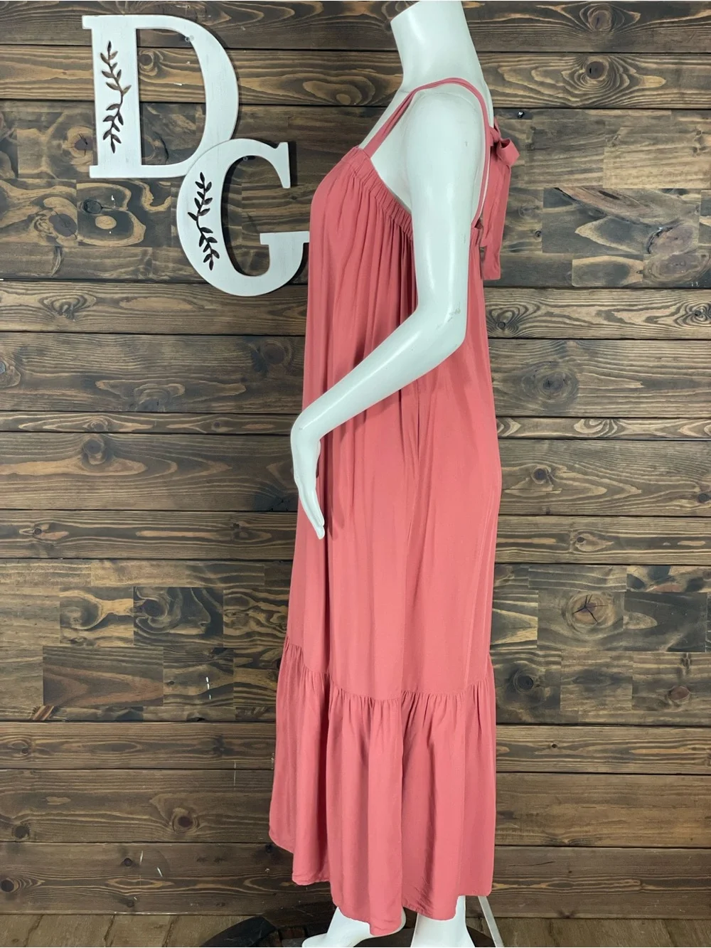 Old Navy | Sleeveless Tie Back Cutout‎ Coral Maci Swing Dress Ruched Peasant